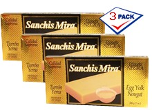 Turron de Yema - Egg Yolk Nougat by Sanchis Mira. 7 oz Pack of 3